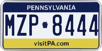 PA license plate MZP8444