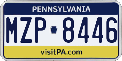 PA license plate MZP8446