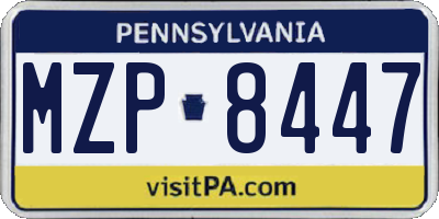 PA license plate MZP8447