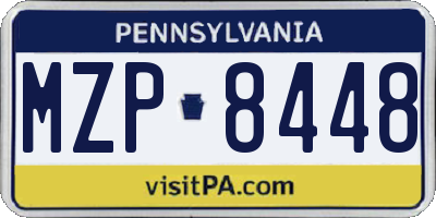 PA license plate MZP8448