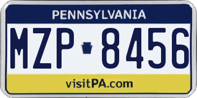 PA license plate MZP8456