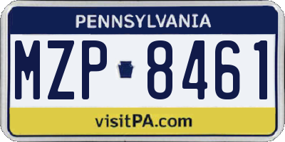 PA license plate MZP8461