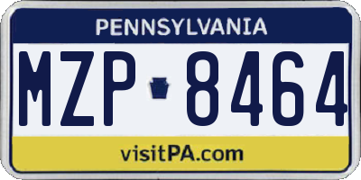 PA license plate MZP8464