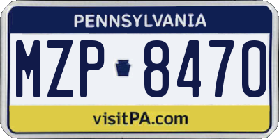 PA license plate MZP8470