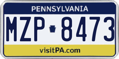 PA license plate MZP8473