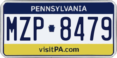 PA license plate MZP8479