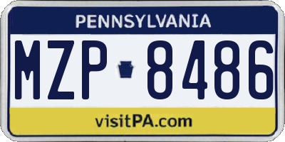 PA license plate MZP8486