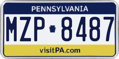 PA license plate MZP8487