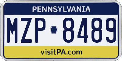 PA license plate MZP8489
