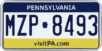 PA license plate MZP8493
