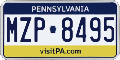 PA license plate MZP8495