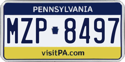 PA license plate MZP8497