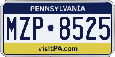 PA license plate MZP8525