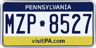 PA license plate MZP8527
