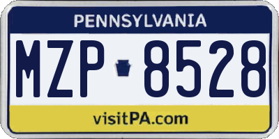 PA license plate MZP8528