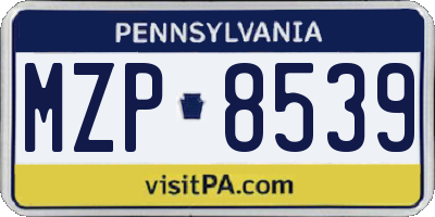 PA license plate MZP8539