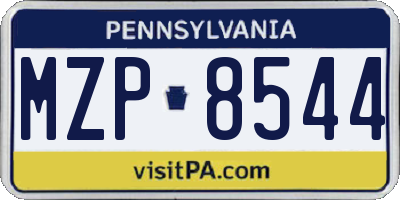 PA license plate MZP8544