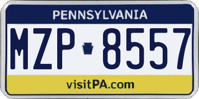 PA license plate MZP8557