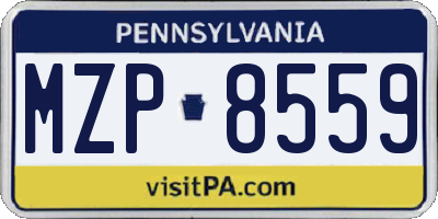 PA license plate MZP8559