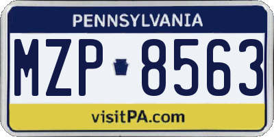 PA license plate MZP8563