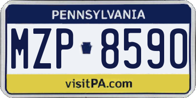 PA license plate MZP8590
