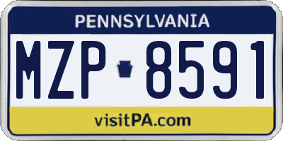PA license plate MZP8591