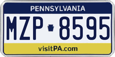PA license plate MZP8595