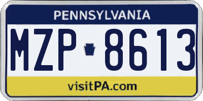PA license plate MZP8613