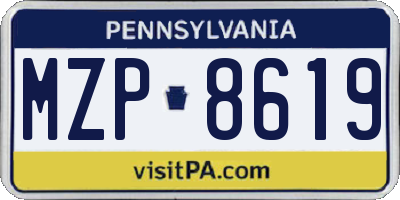 PA license plate MZP8619