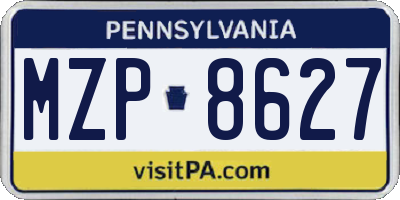 PA license plate MZP8627