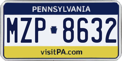 PA license plate MZP8632
