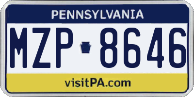 PA license plate MZP8646