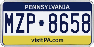 PA license plate MZP8658