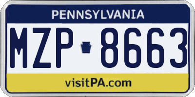 PA license plate MZP8663