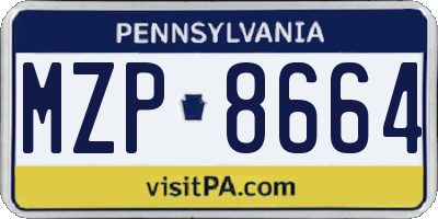 PA license plate MZP8664