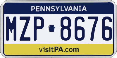 PA license plate MZP8676