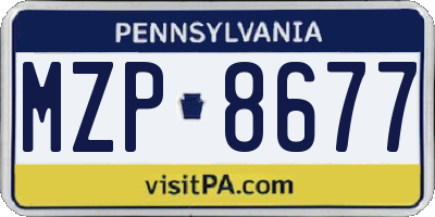 PA license plate MZP8677