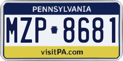 PA license plate MZP8681