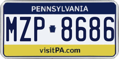 PA license plate MZP8686