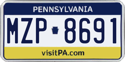 PA license plate MZP8691