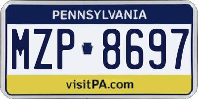 PA license plate MZP8697