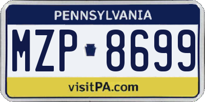 PA license plate MZP8699