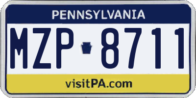 PA license plate MZP8711