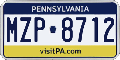 PA license plate MZP8712