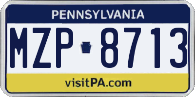 PA license plate MZP8713