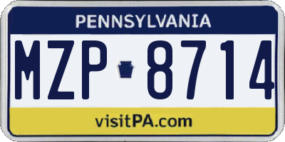 PA license plate MZP8714