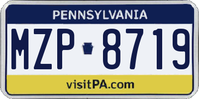 PA license plate MZP8719