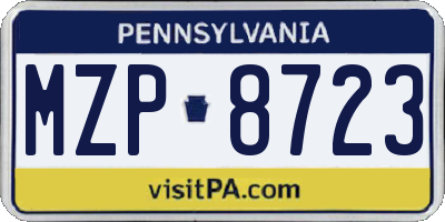 PA license plate MZP8723