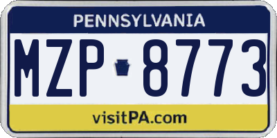 PA license plate MZP8773