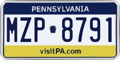 PA license plate MZP8791